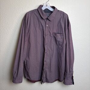 Bruno Geometric Medallion Paisley Contrast Cuff Cotton‎ Button Down Shirt XL